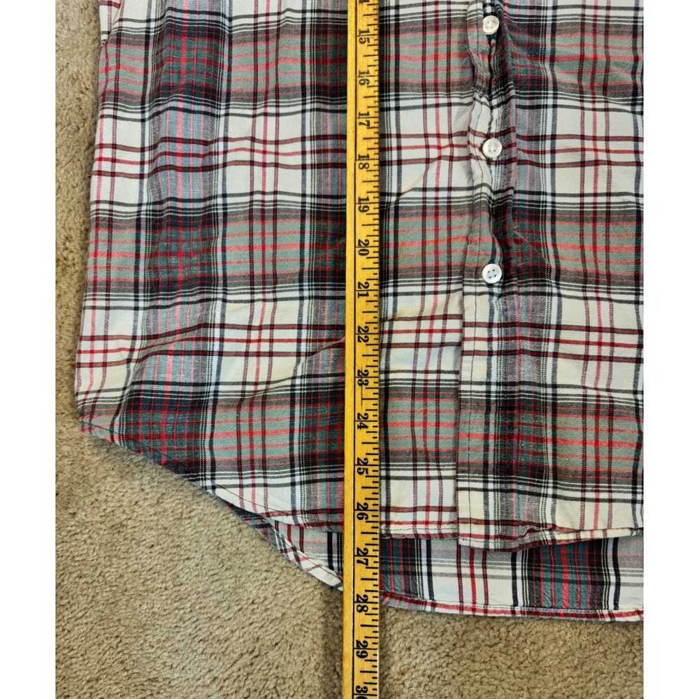 Men's Plaid Button Up‎ Flannel Shirt Medium Gray Red Lumberjack Style - Picture 5 of 6